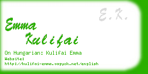 emma kulifai business card